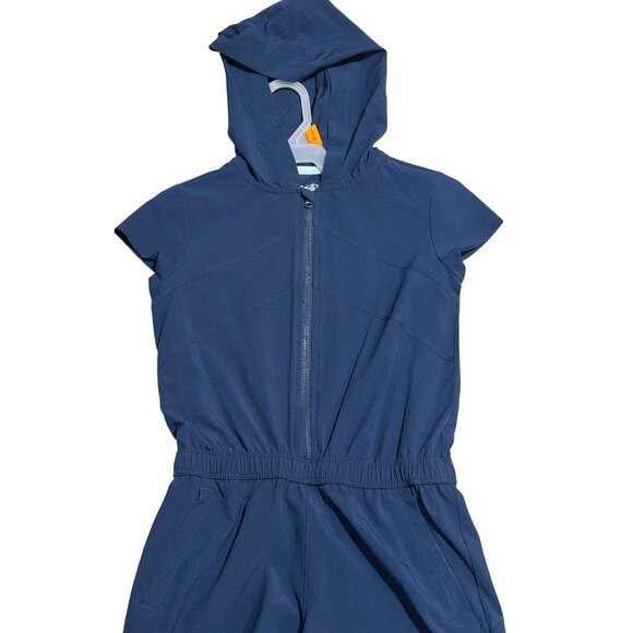 NWT Avia Studio Girls Small 6/6X Navy Hooded Romper One-Piece Casual Activewear - Picture 2 of 5